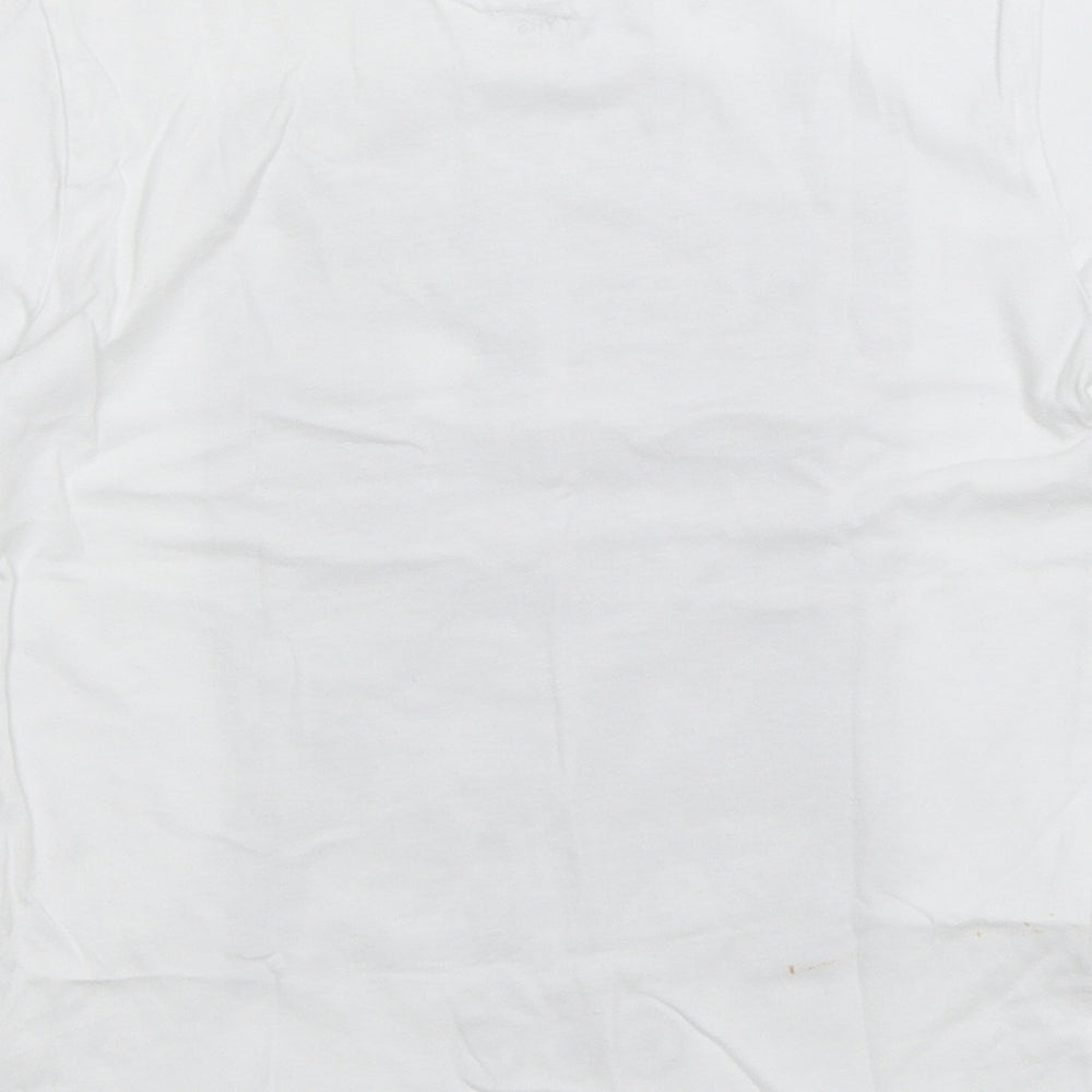NEXT Boys White  Cotton Basic T-Shirt Size 7 Years Round Neck Pullover