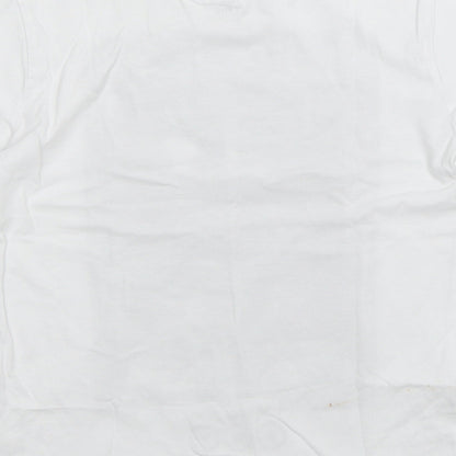 NEXT Boys White  Cotton Basic T-Shirt Size 7 Years Round Neck Pullover