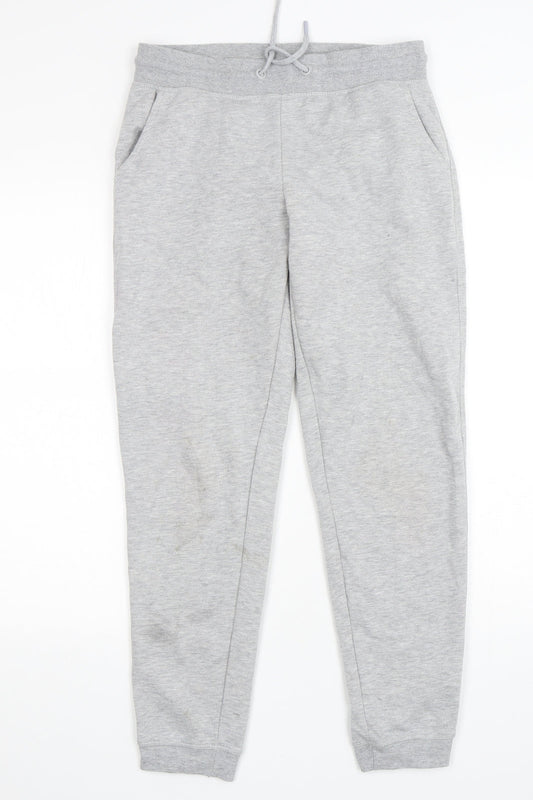 Primark Womens Grey  Cotton Sweatpants Trousers Size 6 L30 in Regular Drawstring