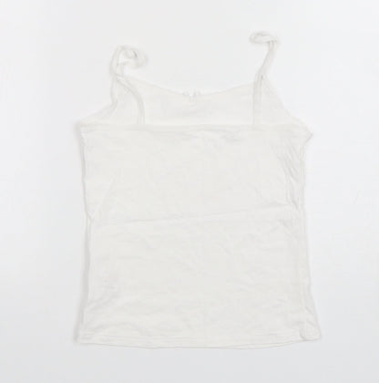 George Girls White  Cotton Camisole Tank Size 7-8 Years Round Neck Pullover
