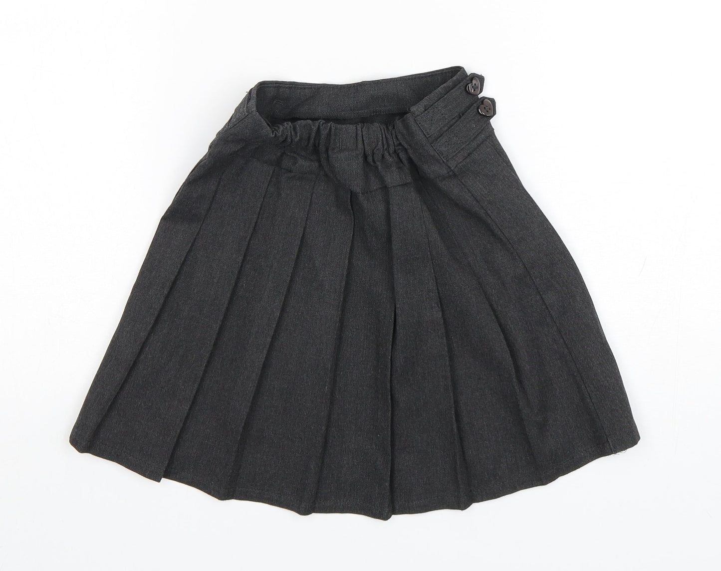 TU Girls Grey  Polyester Pleated Skirt Size 5 Years  Regular  - School Wear