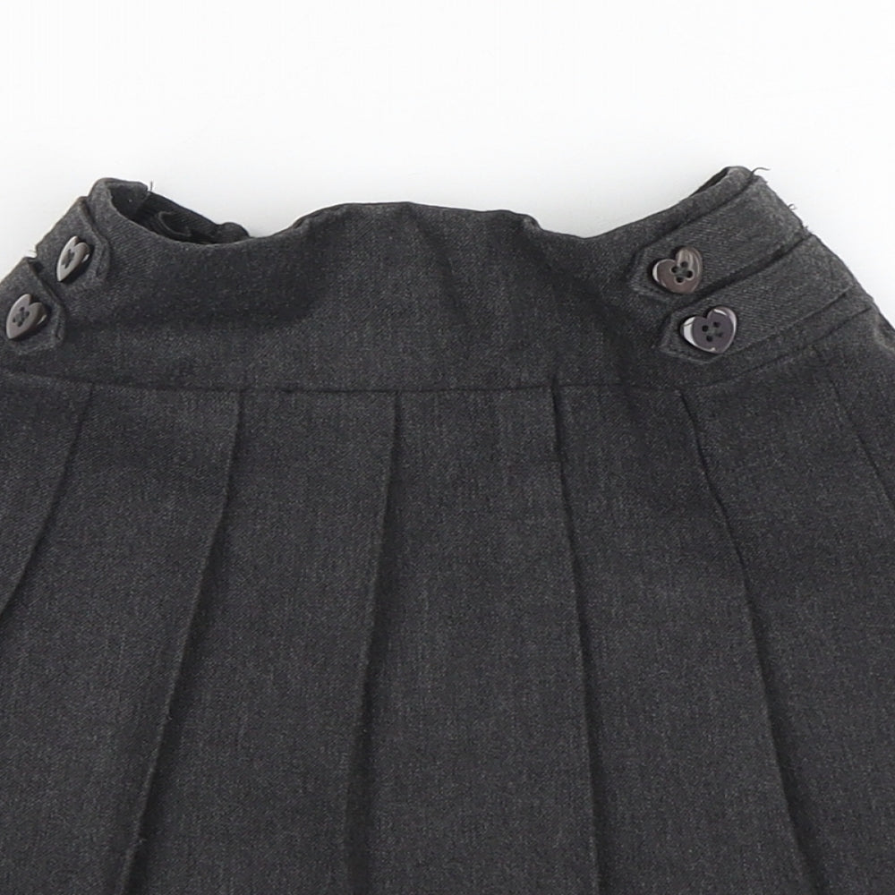 TU Girls Grey  Polyester Pleated Skirt Size 5 Years  Regular  - School Wear