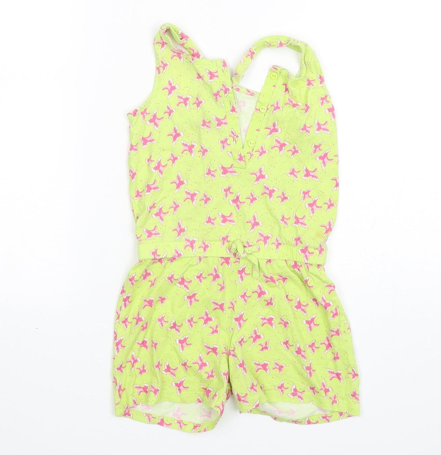 St Bernard Girls Multicoloured Geometric Cotton Playsuit One-Piece Size 6 Years  Pullover - Bird Print