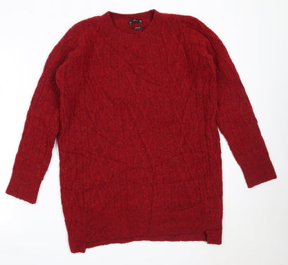 Womens UK Size M Zara Red Pullover Jumper