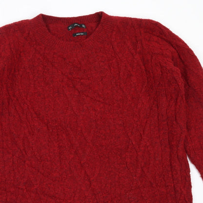Womens UK Size M Zara Red Pullover Jumper