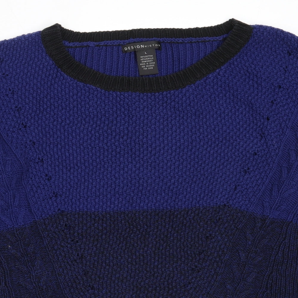 Womens UK Size L Design History Blue Pullover Jumper