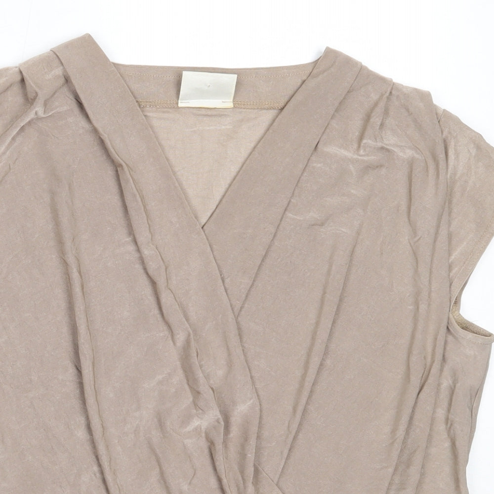Womens UK Size 14 Minuet Beige Basic Blouse