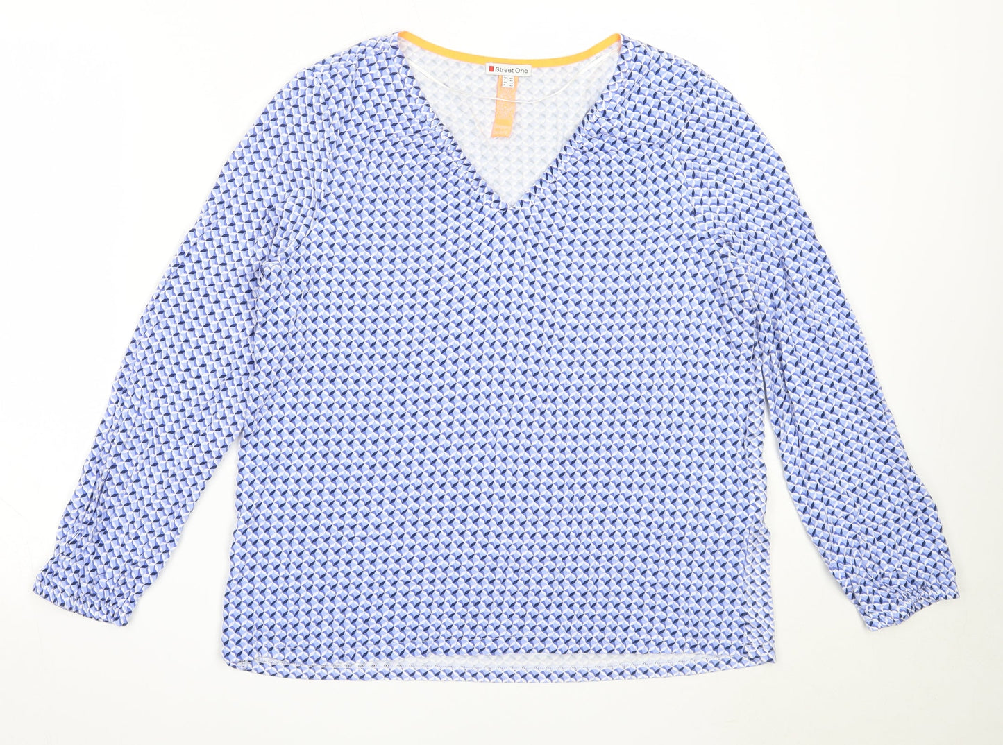 Womens UK Size 14 Street One Blue Basic T-Shirt