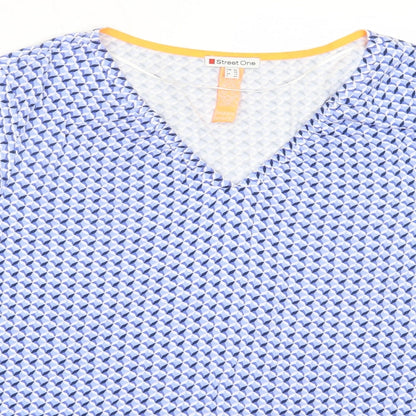 Womens UK Size 14 Street One Blue Basic T-Shirt