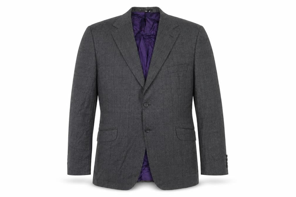 Front view of Marks & Spencer men’s grey wool jacket blazer, size XL
