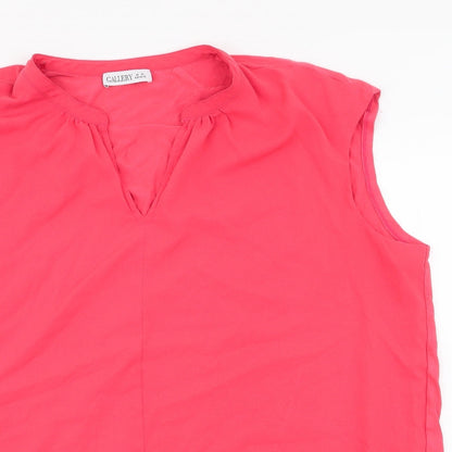 Womens UK Size XL Gallery Pink Jersey Blouse