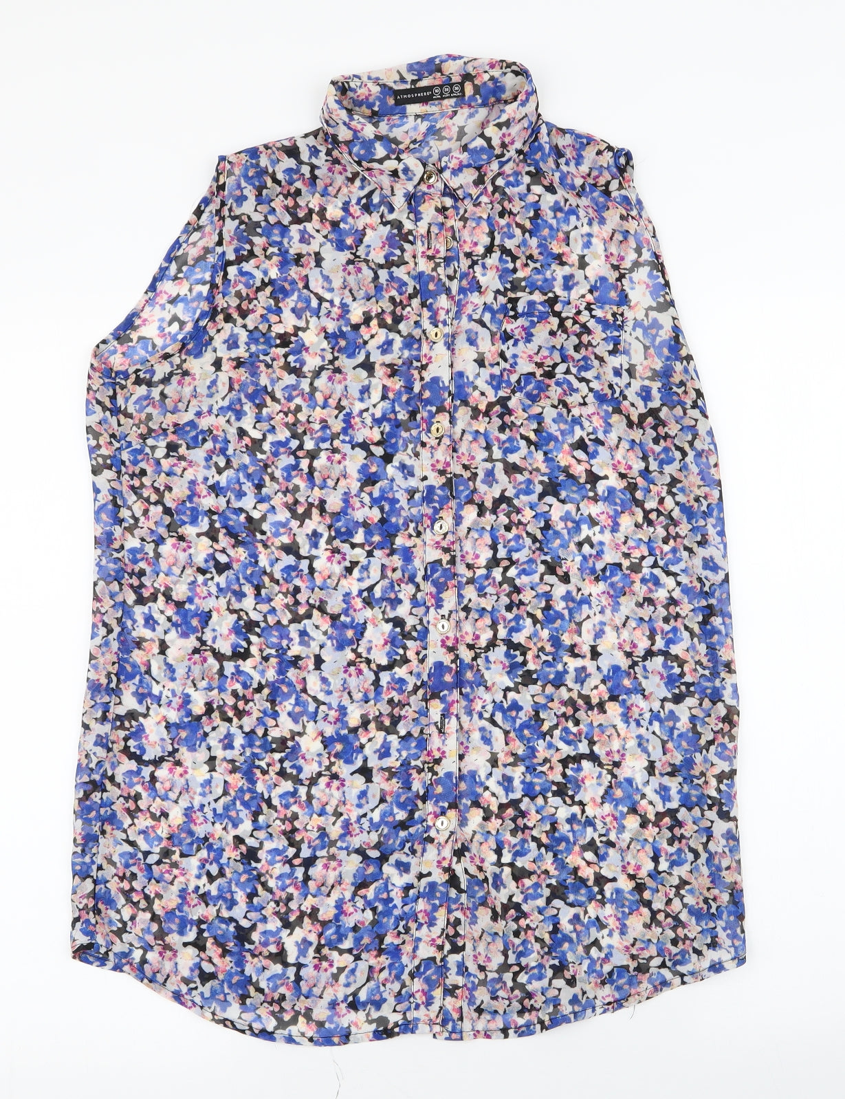Womens UK Size 10 Atmosphere Multicoloured Basic Blouse