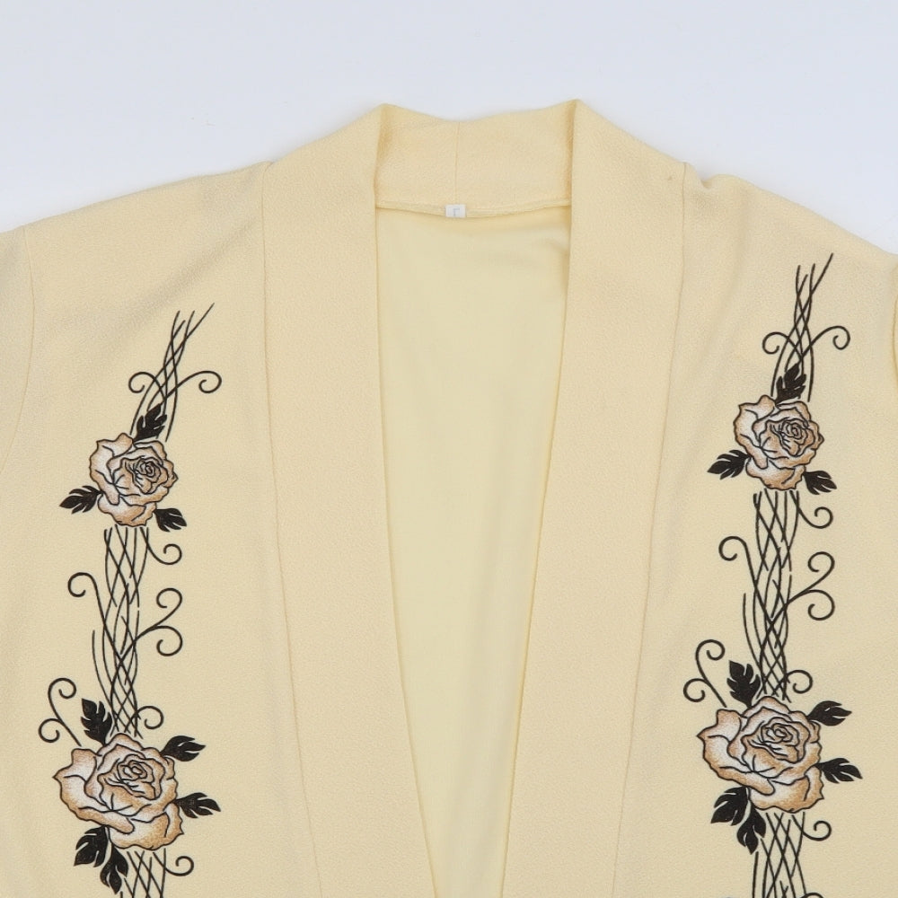 Womens UK Size L Preworn Yellow Cardigan Jumper