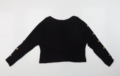 Womens UK Size S Quiz Black Pullover Jumper