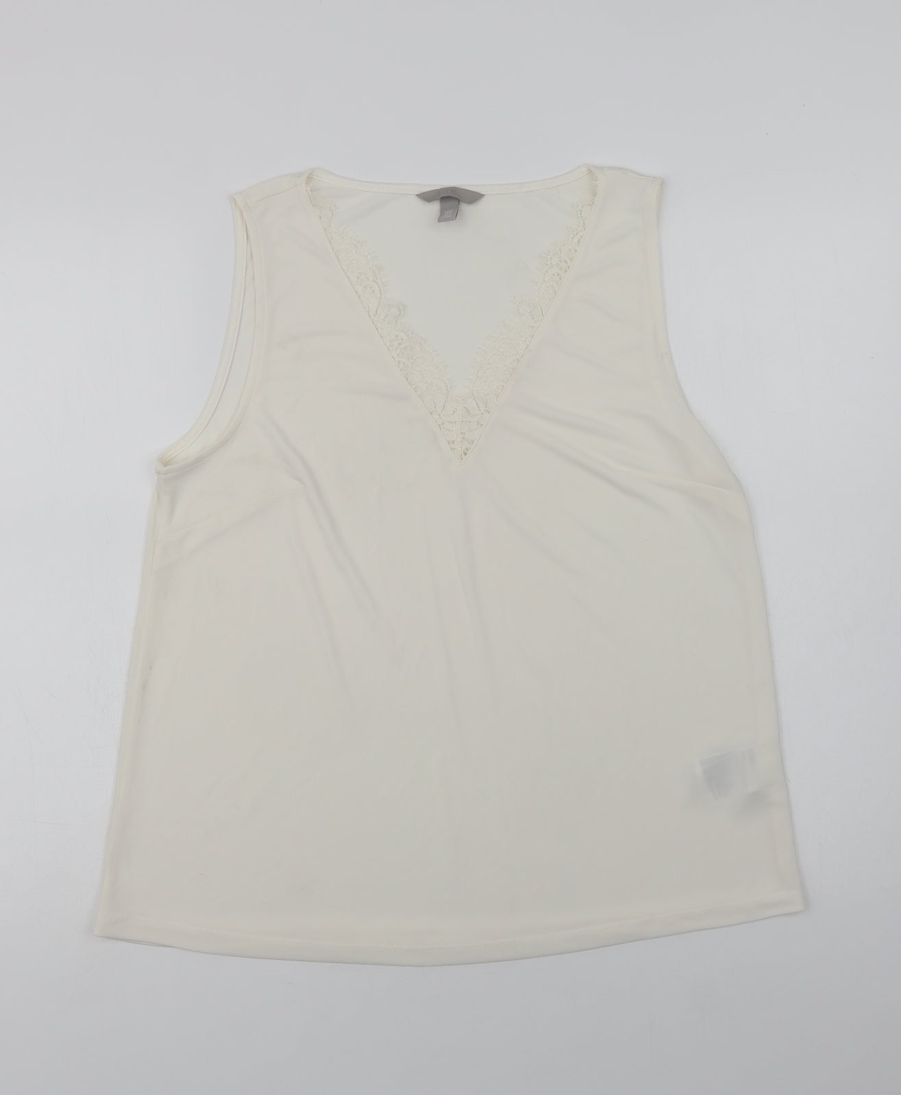 Womens UK Size M H&M Ivory Basic Blouse