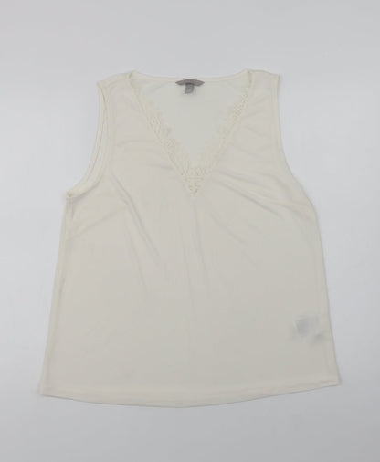 Womens UK Size M H&M Ivory Basic Blouse