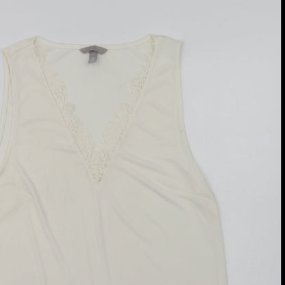 Womens UK Size M H&M Ivory Basic Blouse