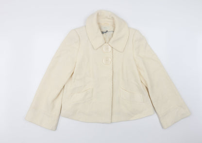 Womens UK Size 12 Marks and Spencer Ivory Pea Coat