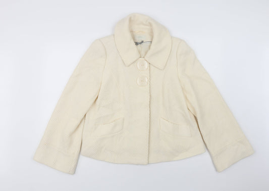 Womens UK Size 12 Marks and Spencer Ivory Pea Coat