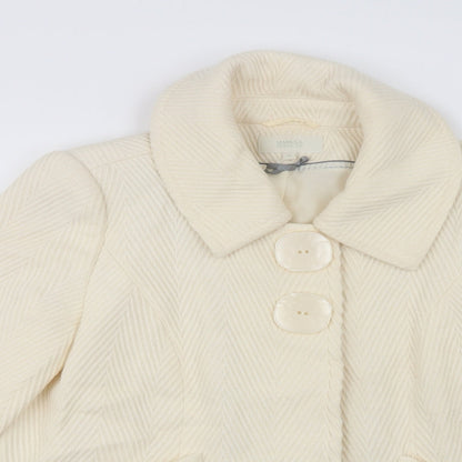 Womens UK Size 12 Marks and Spencer Ivory Pea Coat