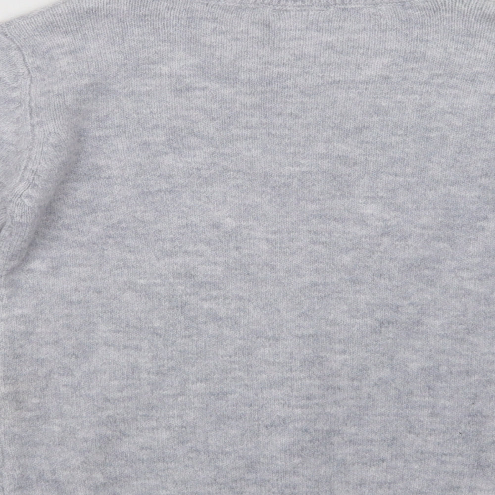 Matalan Girls Grey Crew Neck  Acrylic Shrug Jumper Size 10 Years   - Unicorn