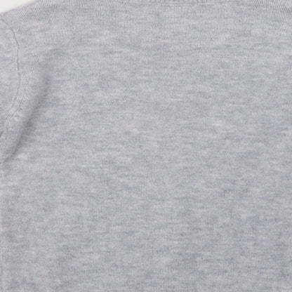 Matalan Girls Grey Crew Neck  Acrylic Shrug Jumper Size 10 Years   - Unicorn