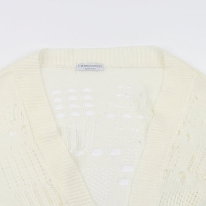Womens UK Size One Size Internacionale Ivory Cardigan Jumper