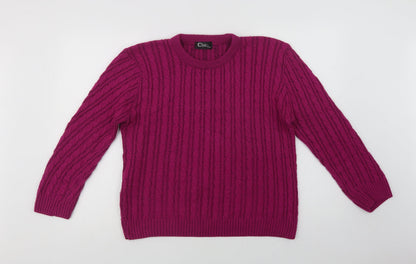 Womens UK Size L CHIC Purple Pullover Jumper