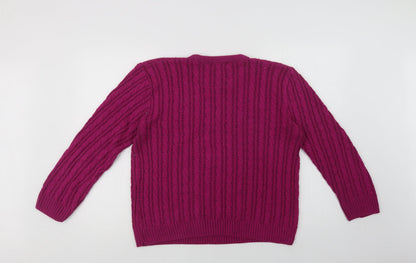 Womens UK Size L CHIC Purple Pullover Jumper