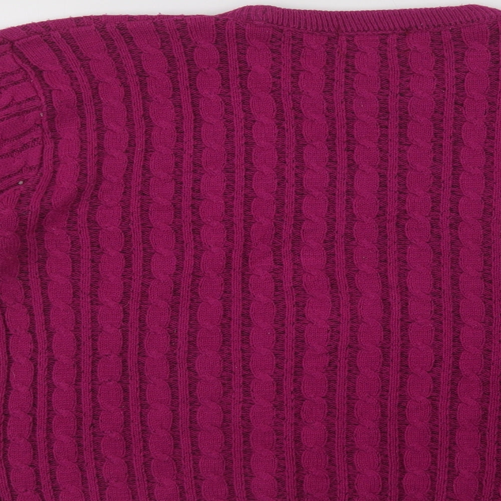 Womens UK Size L CHIC Purple Pullover Jumper
