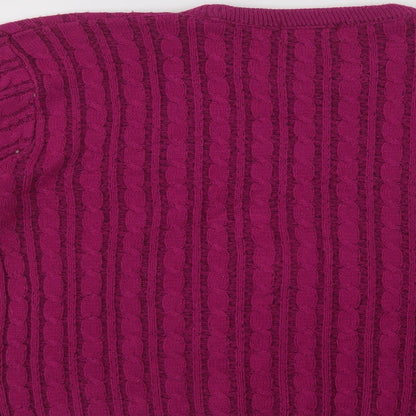 Womens UK Size L CHIC Purple Pullover Jumper