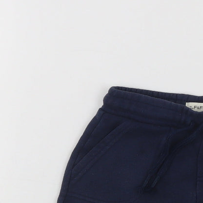 F&F Baby Blue  Cotton Jogger Trousers Size 18-24 Months  Drawstring