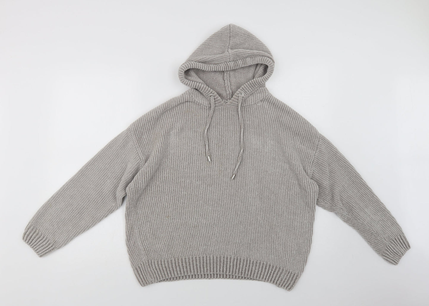 Primark Womens Grey  Polyacrylate Fibre Pullover Hoodie Size XS
