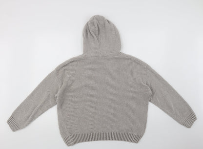 Primark Womens Grey  Polyacrylate Fibre Pullover Hoodie Size XS