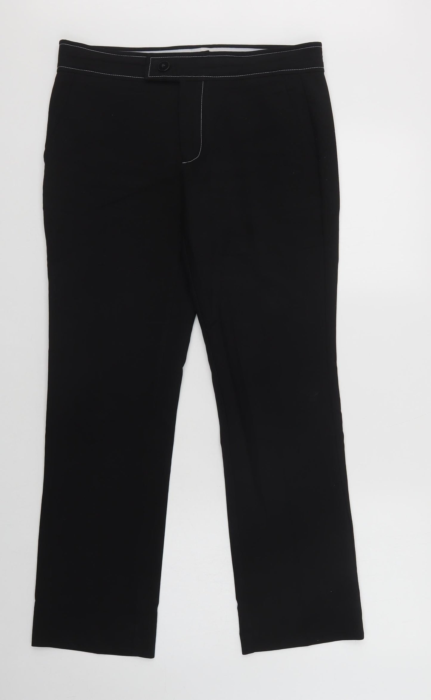 Mango Womens Black   Dress Pants Trousers Size 10 L28 in Regular Button