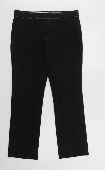 Mango Womens Black   Dress Pants Trousers Size 10 L28 in Regular Button