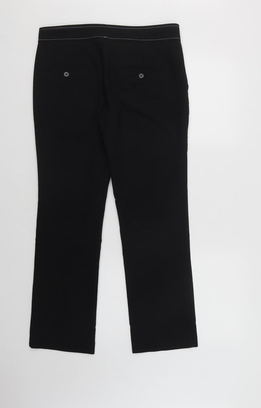 Mango Womens Black   Dress Pants Trousers Size 10 L28 in Regular Button