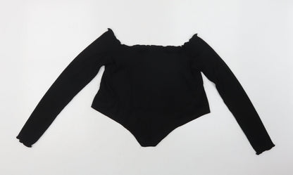 Womens UK Size 12 Stylewise Black Cropped Blouse
