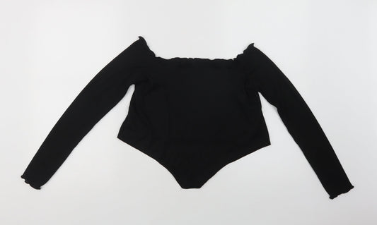 Womens UK Size 12 Stylewise Black Cropped Blouse