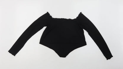 Womens UK Size 12 Stylewise Black Cropped Blouse