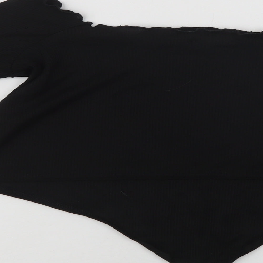 Womens UK Size 12 Stylewise Black Cropped Blouse