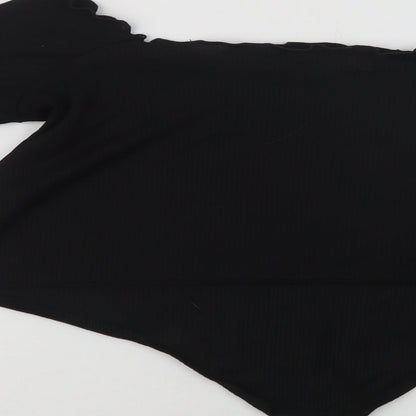 Womens UK Size 12 Stylewise Black Cropped Blouse