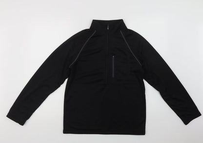 Mens UK Size M Penn Black Henley Sweatshirt