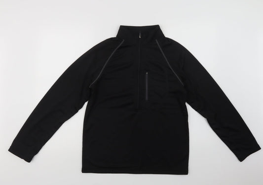 Mens UK Size M Penn Black Henley Sweatshirt