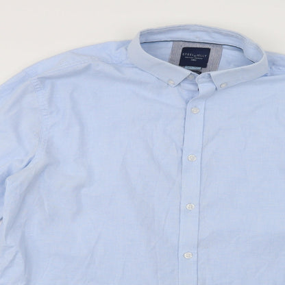 Steel & Jelly Mens Blue  Cotton  Button-Up Size M Collared Button