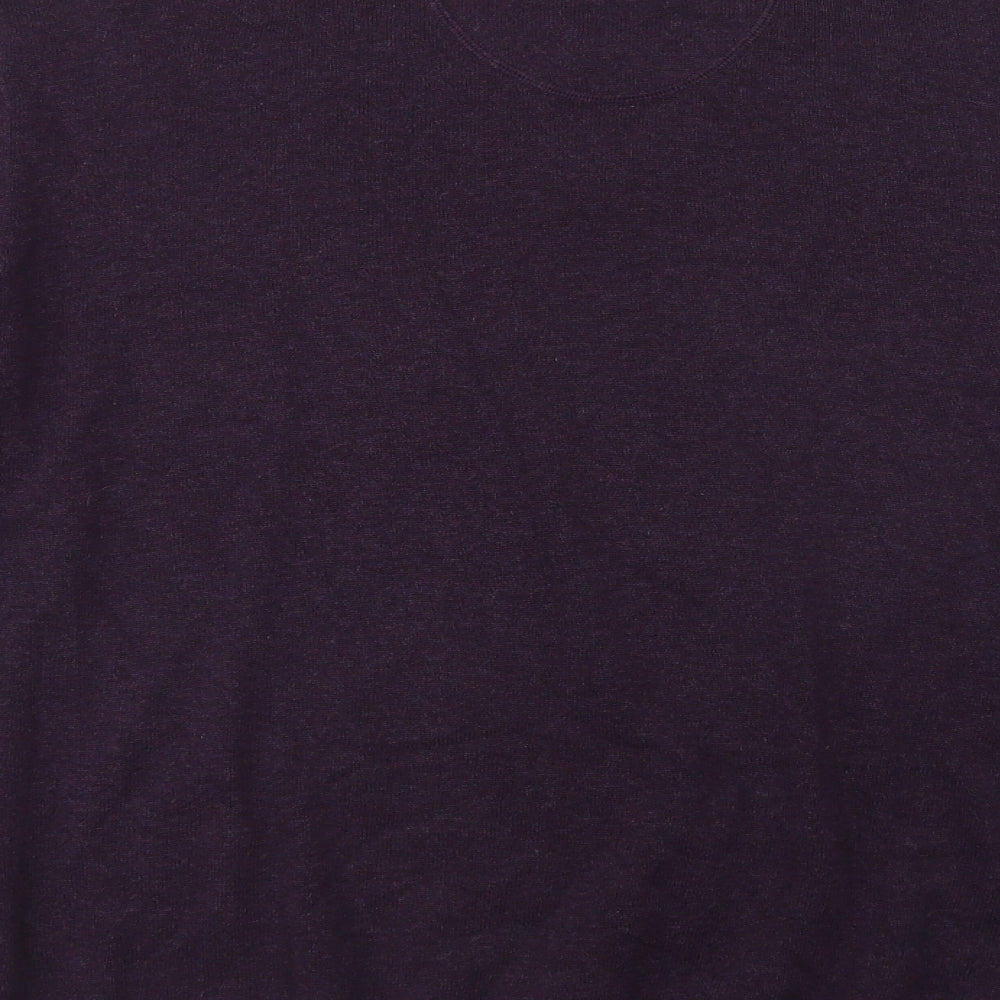 Greenwoods Mens Purple V-Neck  Cotton Pullover Jumper Size M