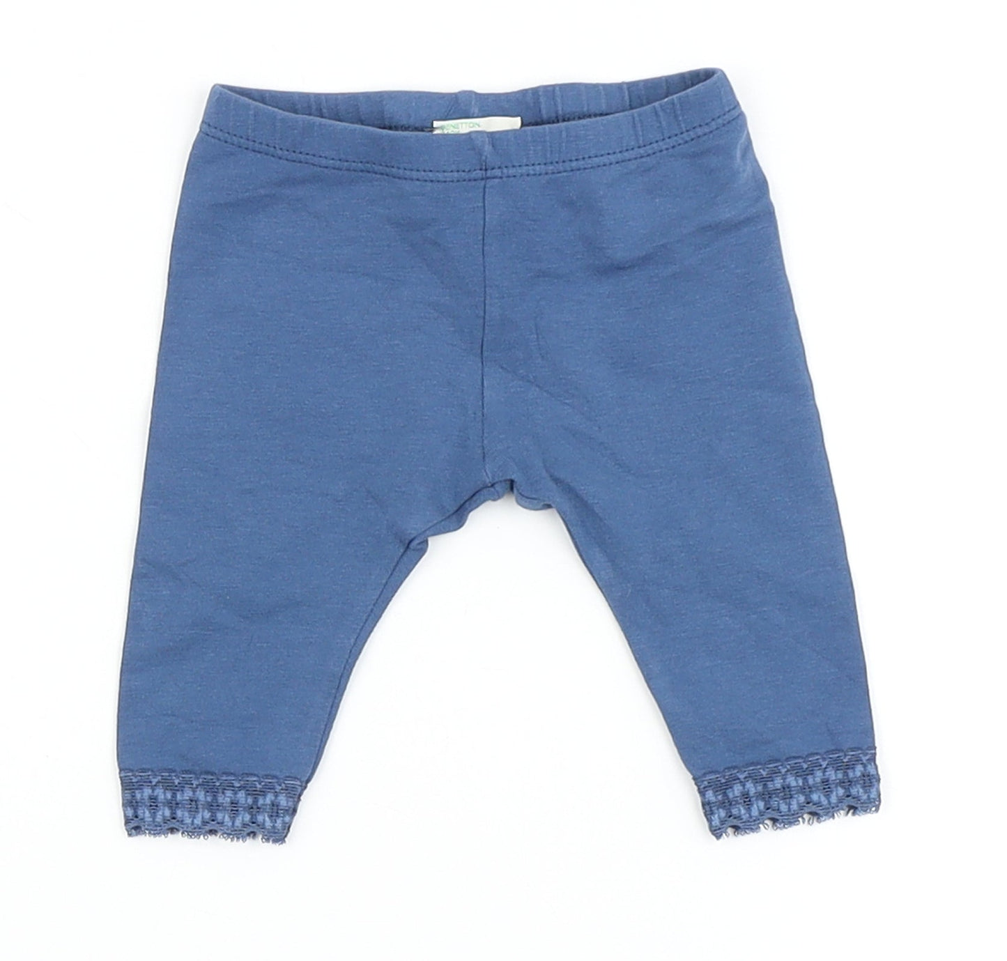 United Colors of Benetton Girls Blue  Cotton Jogger Leggings Size 0-3 Months