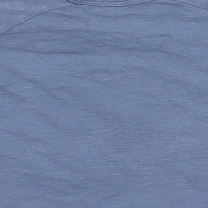 name it Girls Blue  Cotton Basic T-Shirt Size 0-3 Months Round Neck Snap - Bunny