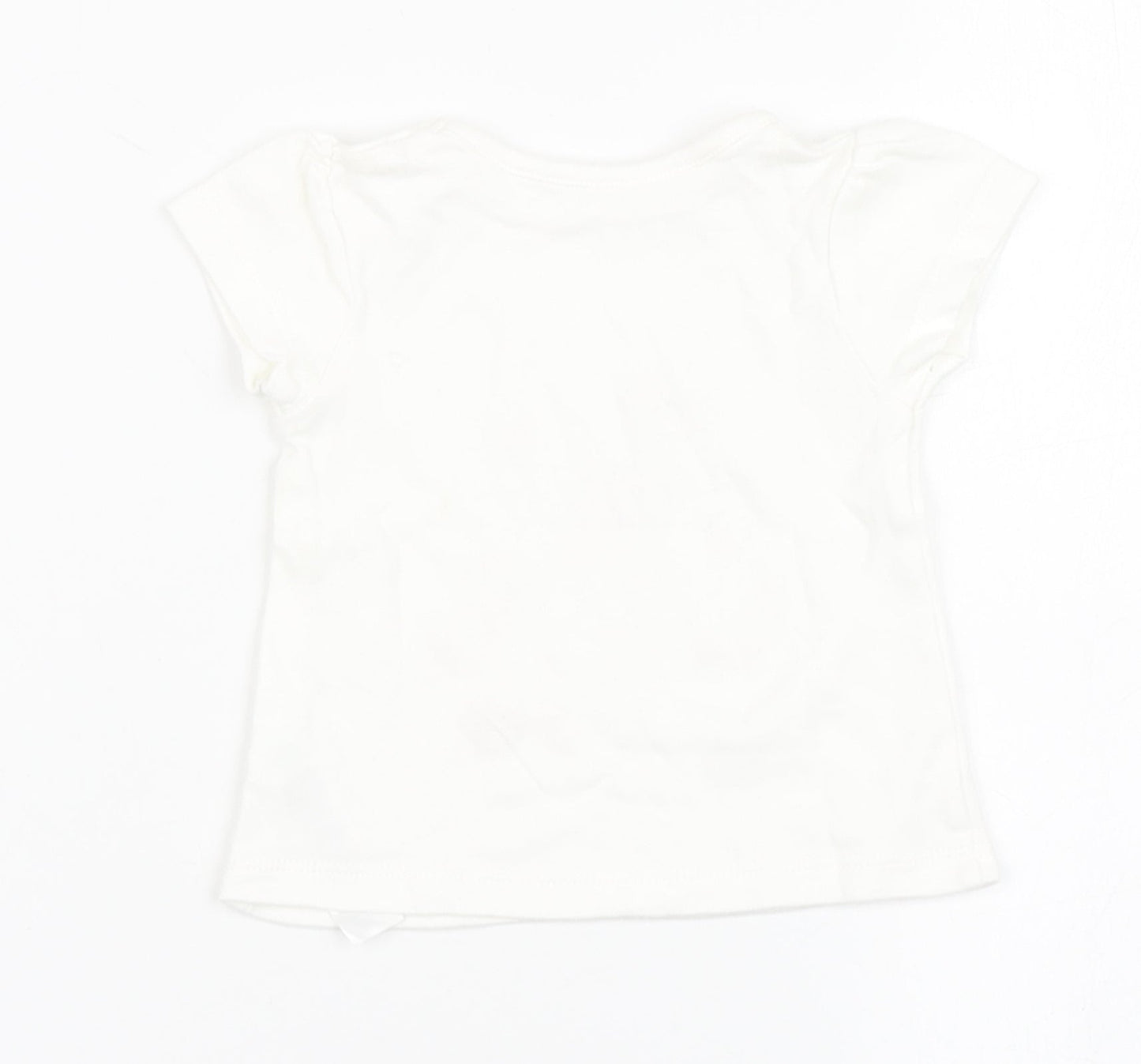 George Girls White  100% Cotton Basic T-Shirt Size Newborn Round Neck  - Bambi, Disney