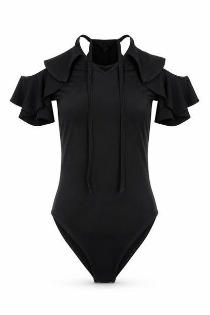 Womens UK Size 10 Miss Selfridge One-Piece Black Bodysuit